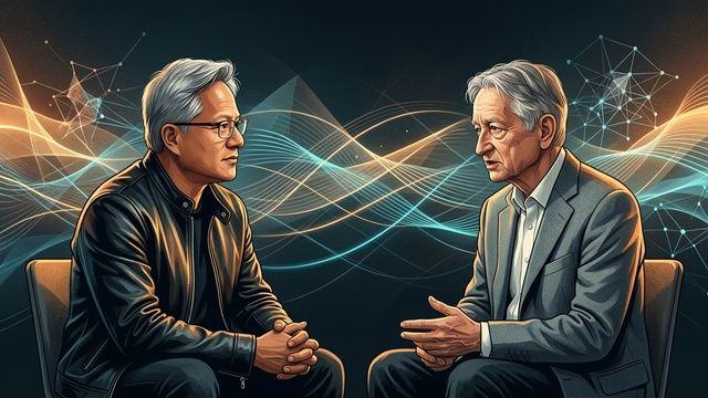 엔비디아 젠슨 황 CEO 인터뷰 AI 생성 일러스트