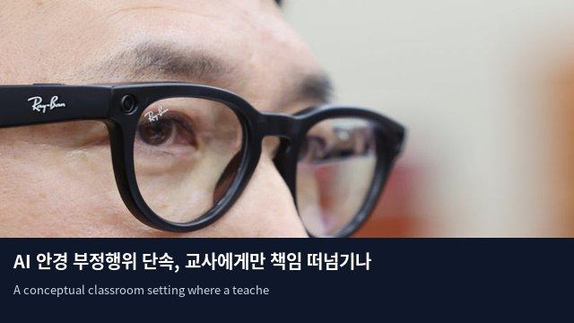 AI 안경 부정행위 단속, 교사에게만 책임 떠넘기나