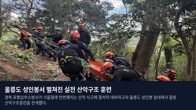 울릉도 성인봉서 펼쳐진 실전 산악구조 훈련