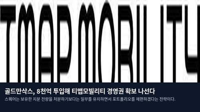 골드만삭스, 8천억 투입해 티맵모빌리티 경영권 확보 나선다
