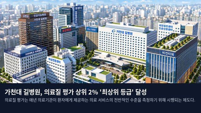 가천대 길병원, 의료질 평가 상위 2% '최상위 등급' 달성