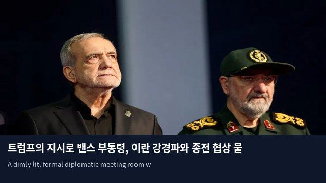 트럼프의 지시로 밴스 부통령, 이란 강경파와 종전 협상 물꼬 트나