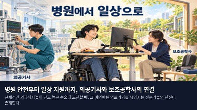 병원 안전부터 일상 지원까지, 의공기사와 보조공학사의 연결