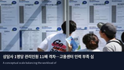 상담사 1명당 관리인원 11배 격차…고용센터 인력 부족 심각