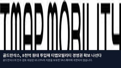 골드만삭스, 8천억 원대 투입해 티맵모빌리티 경영권 확보 나선다