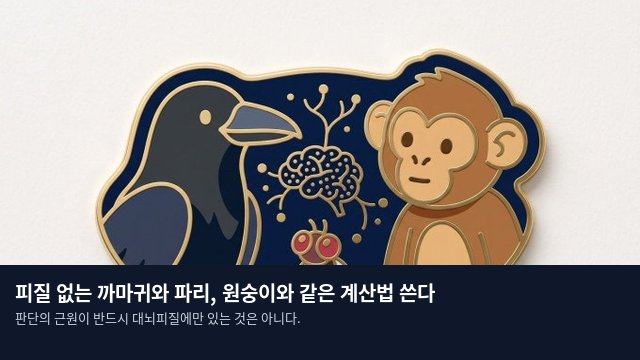 피질 없는 까마귀와 파리, 원숭이와 같은 계산법 쓴다