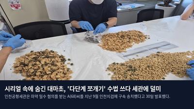 시리얼 속에 숨긴 대마초, '다단계 쪼개기' 수법 쓰다 세관에 덜미
