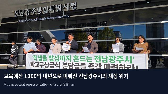 교육예산 1000억 내년으로 미뤄진 전남광주시의 재정 위기