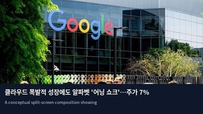 클라우드 폭발적 성장에도 알파벳 '어닝 쇼크'…주가 7% 급락