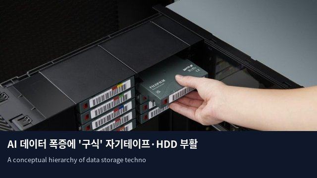 AI 데이터 폭증에 '구식' 자기테이프·HDD 부활