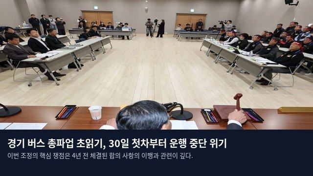 경기 버스 총파업 초읽기, 30일 첫차부터 운행 중단 위기
