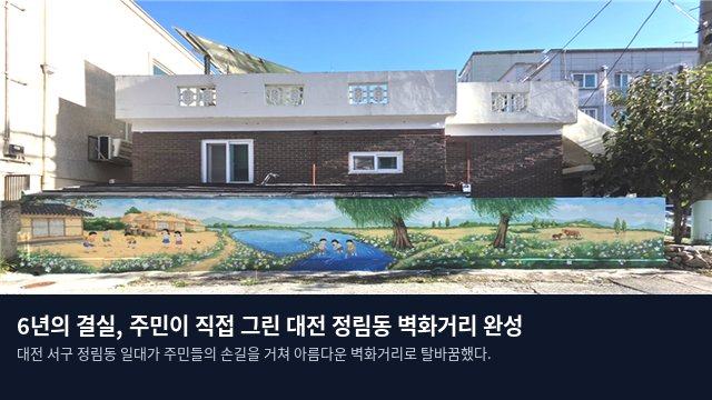 6년의 결실, 주민이 직접 그린 대전 정림동 벽화거리 완성