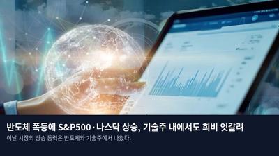 반도체 폭등에 S&P500·나스닥 상승, 기술주 내에서도 희비 엇갈려