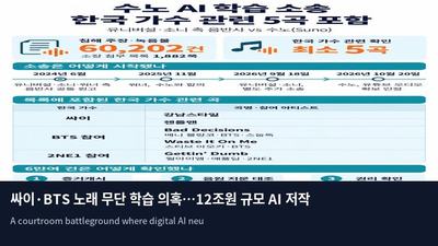 싸이·BTS 노래 무단 학습 의혹…12조원 규모 AI 저작권 전쟁