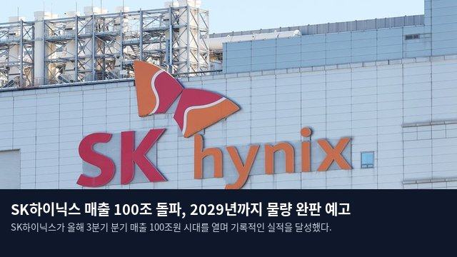SK하이닉스 매출 100조 돌파, 2029년까지 물량 완판 예고