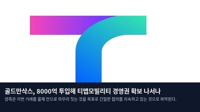 골드만삭스, 8000억 투입해 티맵모빌리티 경영권 확보 나서나
