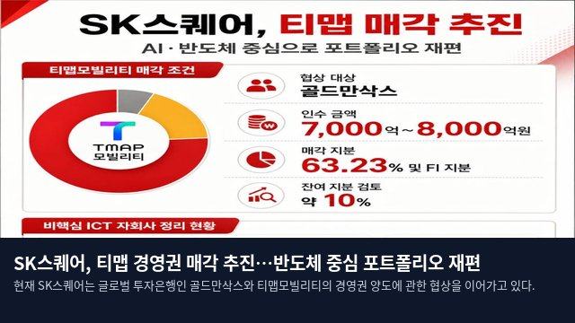 SK스퀘어, 티맵 경영권 매각 추진…반도체 중심 포트폴리오 재편