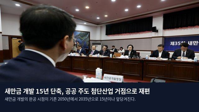 새만금 개발 15년 단축, 공공 주도 첨단산업 거점으로 재편