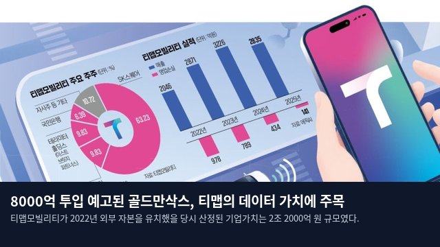 8000억 투입 예고된 골드만삭스, 티맵의 데이터 가치에 주목