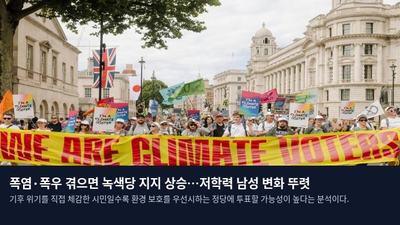 폭염·폭우 겪으면 녹색당 지지 상승…저학력 남성 변화 뚜렷