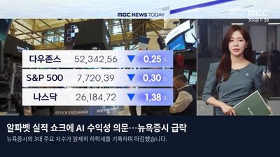 알파벳 실적 쇼크에 AI 수익성 의문…뉴욕증시 급락