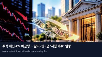 주식 대신 4% 예금행… 달러·엔·금 '저점 매수' 열풍