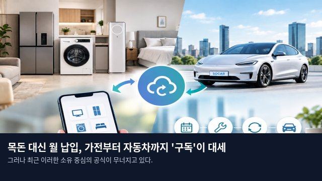 목돈 대신 월 납입, 가전부터 자동차까지 '구독'이 대세