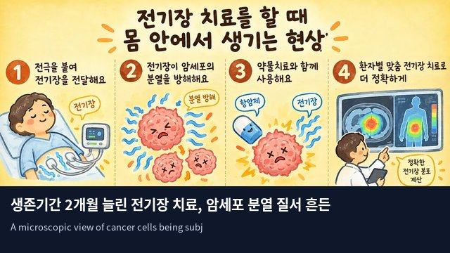 생존기간 2개월 늘린 전기장 치료, 암세포 분열 질서 흔든다