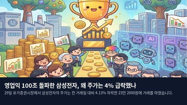 영업익 100조 돌파한 삼성전자, 왜 주가는 4% 급락했나