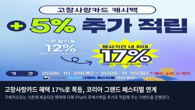 고창사랑카드 혜택 17%로 폭등, 코리아 그랜드 페스티벌 연계