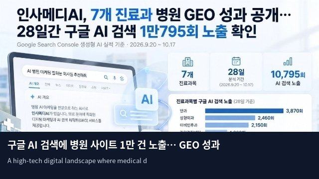 구글 AI 검색에 병원 사이트 1만 건 노출… GEO 성과 입증