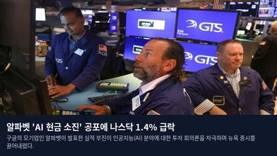 알파벳 'AI 현금 소진' 공포에 나스닥 1.4% 급락