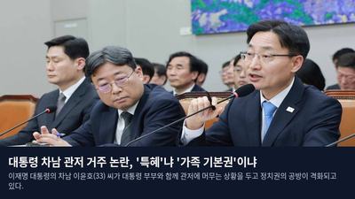 대통령 차남 관저 거주 논란, '특혜'냐 '가족 기본권'이냐