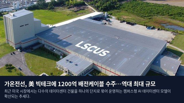 가온전선, 美 빅테크에 1200억 배전케이블 수주…역대 최대 규모
