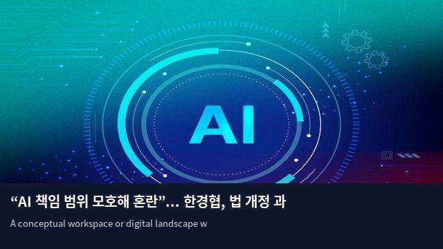 “AI 책임 범위 모호해 혼란”... 한경협, 법 개정 과제 건의