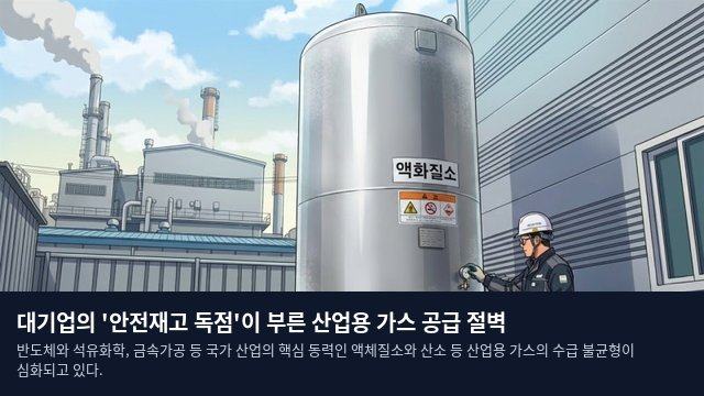 대기업의 '안전재고 독점'이 부른 산업용 가스 공급 절벽