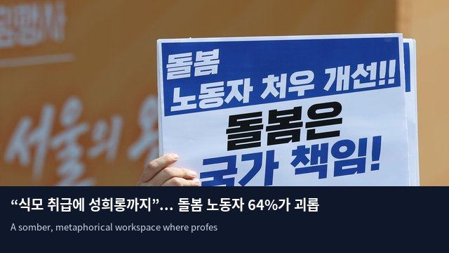 “식모 취급에 성희롱까지”... 돌봄 노동자 64%가 괴롭힘 호소
