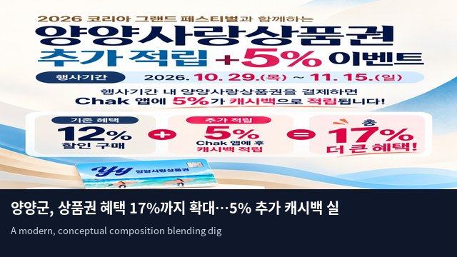 양양군, 상품권 혜택 17%까지 확대…5% 추가 캐시백 실시